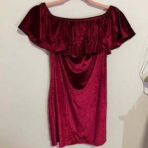 Maroon velvet dress